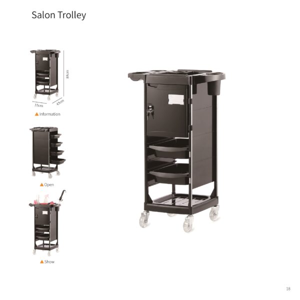 locked draw salon trolley