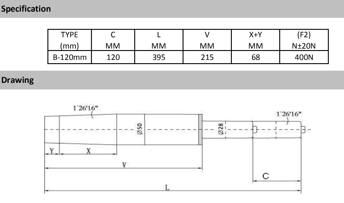 B 120 Specification